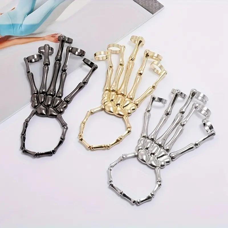 Full Set of 3 Skeleton Ring Bracelets